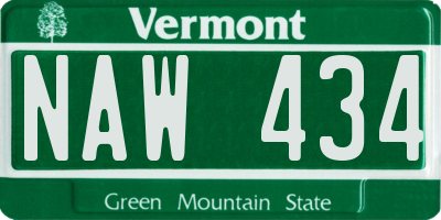 VT license plate NAW434