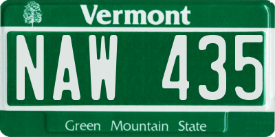 VT license plate NAW435