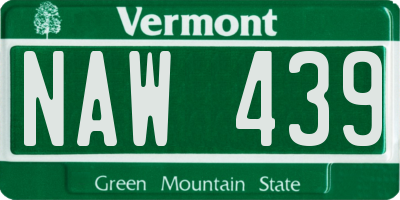 VT license plate NAW439