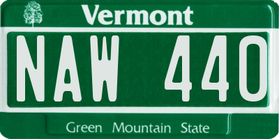 VT license plate NAW440