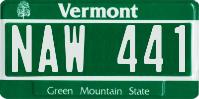 VT license plate NAW441