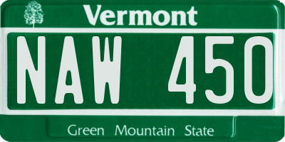 VT license plate NAW450