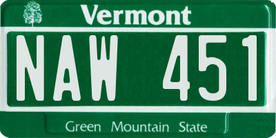 VT license plate NAW451