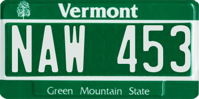 VT license plate NAW453