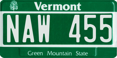 VT license plate NAW455