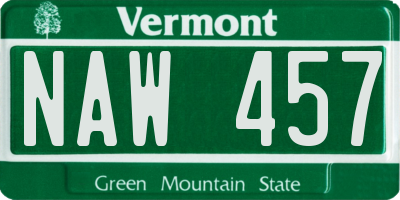 VT license plate NAW457