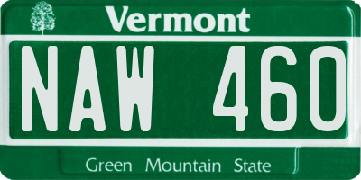 VT license plate NAW460