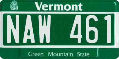 VT license plate NAW461