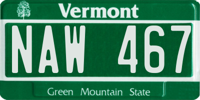 VT license plate NAW467