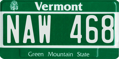 VT license plate NAW468