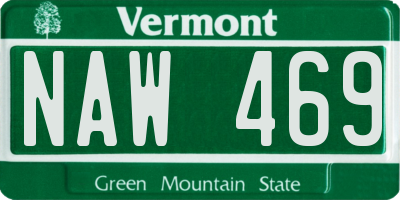 VT license plate NAW469
