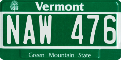 VT license plate NAW476