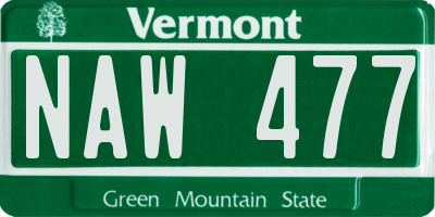 VT license plate NAW477