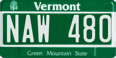 VT license plate NAW480
