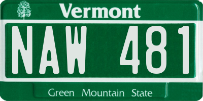 VT license plate NAW481