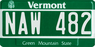 VT license plate NAW482