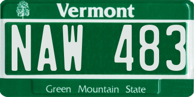 VT license plate NAW483