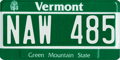 VT license plate NAW485