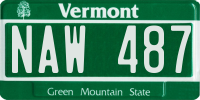 VT license plate NAW487