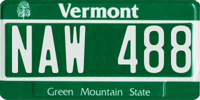 VT license plate NAW488