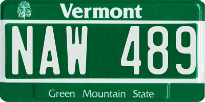 VT license plate NAW489