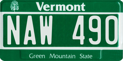 VT license plate NAW490