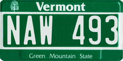 VT license plate NAW493