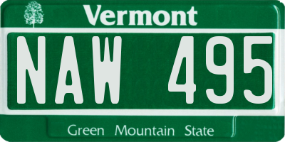 VT license plate NAW495