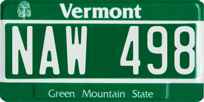 VT license plate NAW498
