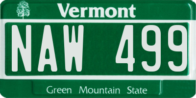 VT license plate NAW499