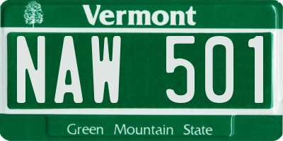 VT license plate NAW501