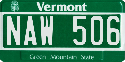 VT license plate NAW506