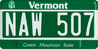 VT license plate NAW507