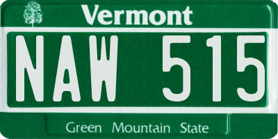 VT license plate NAW515