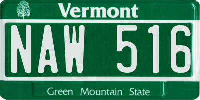 VT license plate NAW516