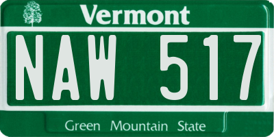 VT license plate NAW517