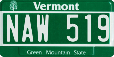 VT license plate NAW519