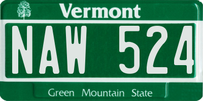 VT license plate NAW524