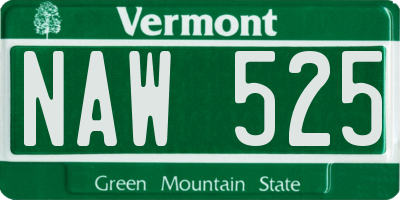 VT license plate NAW525