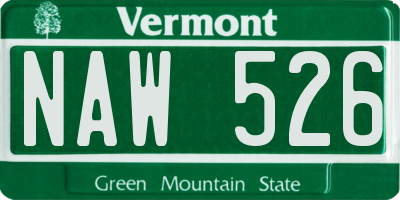 VT license plate NAW526