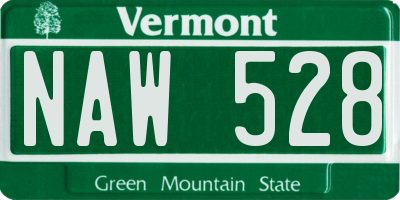 VT license plate NAW528