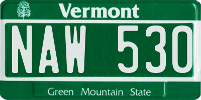 VT license plate NAW530