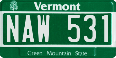 VT license plate NAW531