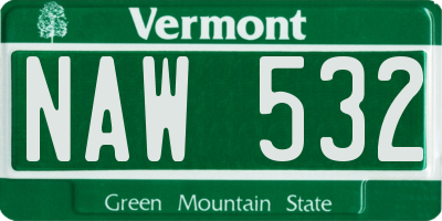 VT license plate NAW532