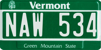 VT license plate NAW534
