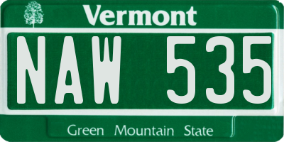 VT license plate NAW535