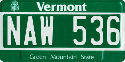 VT license plate NAW536