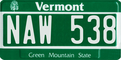 VT license plate NAW538
