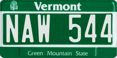 VT license plate NAW544