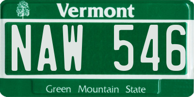 VT license plate NAW546